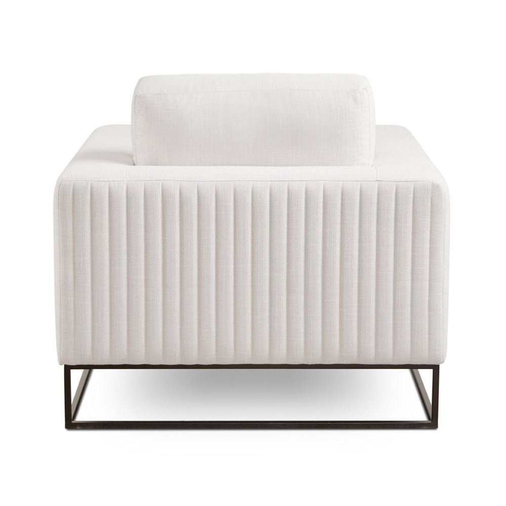 Gordon Accent Chair | Soft Linen Chair & Black Steel Frame